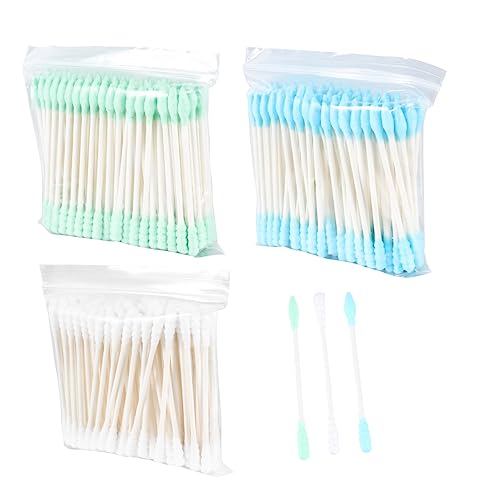 VICASKY 300ct Makeup Swabs Cotton Buds Long Cotton Stick Double Head 3 Pack for Beauty Use