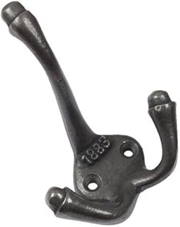 ChromeHardware® | 10 X Hand Forged Cast Iron 1883 Antique Triple Coat Hooks
