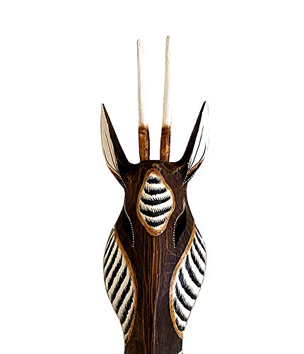 Oma African Giraffe Jungle Mask African Safari Wall Art Décor Swirl Sides, Large Size 22" #TOP1