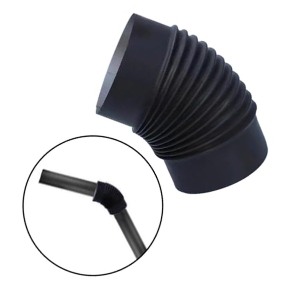 Tubo a gomito da 45 gradi per canna fumaria camino, 150 mm, nero, acciaio inossidabile