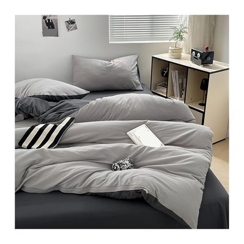 Parure de lit coton uni de qualité supérieure avec taies d'oreiller - 6