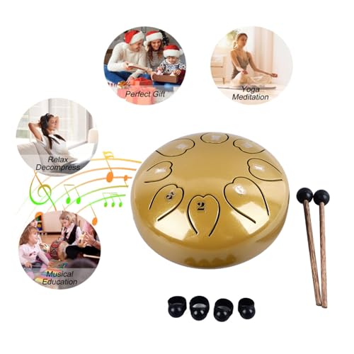 Tongue Drum de acero de carbono 6 pulgadas 8 notas amarillo miniatura 5
