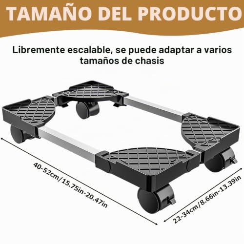 Miniatura 2 de Soporte Para Cpu Para Pc: Toatelu Universal Ajustable Soporte De Escritorio Con 2 Ruedas De Bloqueo Y 2 Ruedas Giratorias De 360 , Carro De Cpu Debajo Del Escritorio, Negro