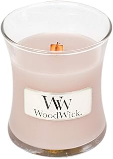Woodwick Line Basic świeca mini wosk waniliowy i sól morska, różowa, 7 x 7 x 8 cm