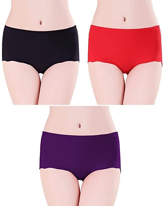 Image of LOURYN KOULYN Women's Ice Silk Seamless Hipster Panties(S to 3XL) (Pack of 3)