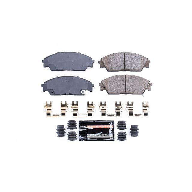 Image of PowerStop Front Brake Pads for Honda Civic 1988-91 |CRX 1990-91 |Prelude 1988-90 - Z23 Carbon-Fiber Ceramic Brake Pads with Installation Hardware, Z23-373