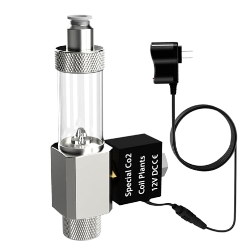FZONE All-in-One CO₂ Solenoid Valve with Bubble Counter for CO₂ Aquarium System, Screw Connection