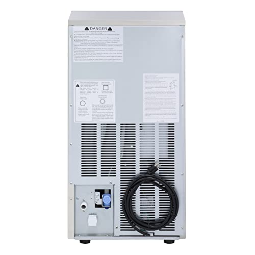 Image of Maxx Ice MIM75 Commercial Ice Maker Machine, Stainless Steel Self-Contained Undercounter Design Makes Bullet Cubes with 25-Pound Storage, 75-lbs, Metallic