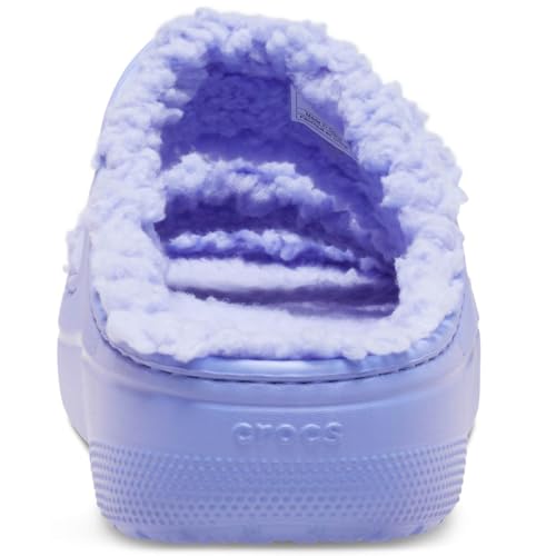 Image of Crocs Unisex-Adult Classic Cozzzy Sandals, Fuzzy Slippers and Slides, Digital Violet, 14 Men /16 Women