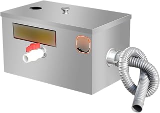 Commercial Grease Trap Interceptor Stainless Steel Oil-water Separator Under Sink Grease Trap for Restaurant Factory Home Kitchen Wastewater Oil water Interceptor