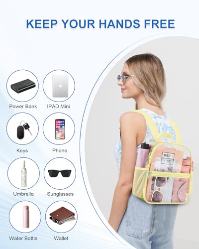 Image of Clear Backpack for Stadium Events, 12x12x6 Small Clear Plastic bag with Reinforced Straps for Game Security Festival Concert