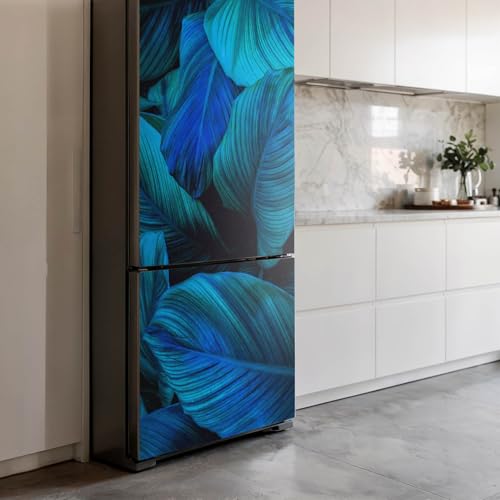 Vinilo adhesivo premium diseño hojas azules pegatinas de nevera 70x190 4