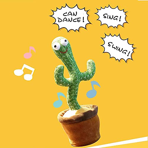 Dancing Cactus Plush In Pot, Cactus Plush Toys Singing And Dancing Cactus Electronic Toy, Cactus Toy That Repeats What You Say, Dancing Cactus Light Up, Children\'S Early Education Toy (Battery)