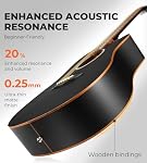 Vangoa 41" Ensemble de guitare acoustique pour adultes Débutants Adolescents Dreadnought Full Size Cutaway Guitarra Acústica Kit avec Gig Bag, Tuner, Chaînes d'acier, Capo, Strap, Noir