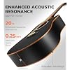 Vangoa 41 Acoustic Guitar Bundle for Adults Beginners Teens Dreadnought Full Size Cutaway Guitarra Acustica Kit with Wooden Bindings, Gig Bag, Tuner, Steel Strings, Capo, Strap, Black