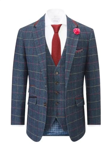 Image of Skopes Men's Tailored Doyle Blazer Jacket Check Aqua Wine (as8, Numeric, Numeric_46, Regular, Regular)