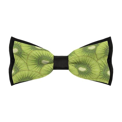 JYYAU Kiwi Fruit Red Stripe Pattern Bow Tie Adjustable Necktie For Men Business Fashion Pre-tied Tie Neckwear Novelty Accessory For Weddings Party Festival