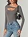 Avidlove Women Long Sleeve Bodysuit Scoop Neck Cutout Thong Body Suits Double Lined Slim Fitted Leotard Going Out Tops