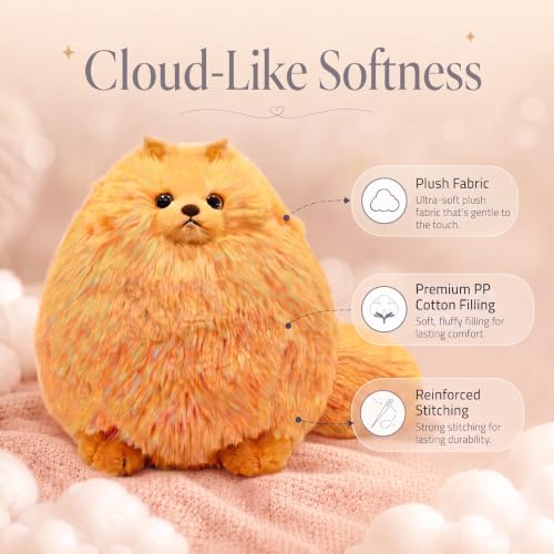 Image of Winsterch Plush Cat Stuffed Animal Toy, 10in Orange Stuffed Cat for Girls