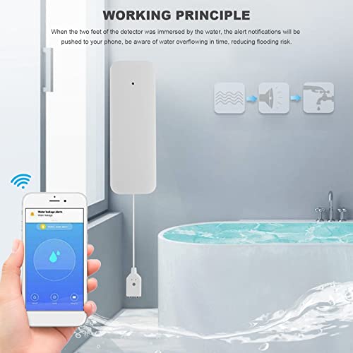 Jteyult Tuya Zigbee Water Leak Sensor Wireless Flooding Detector Water Leakage Detection Alert Water Level Overflow Alarm #TOP3
