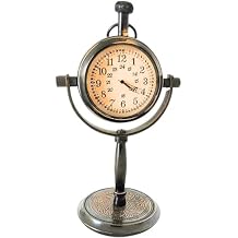 Vintage Antique Mantle Table Clock Brass Handcrafted Retro Base Analog Marine Clock for Home Office Desk Shelf Decor Nautical Gift Collectible