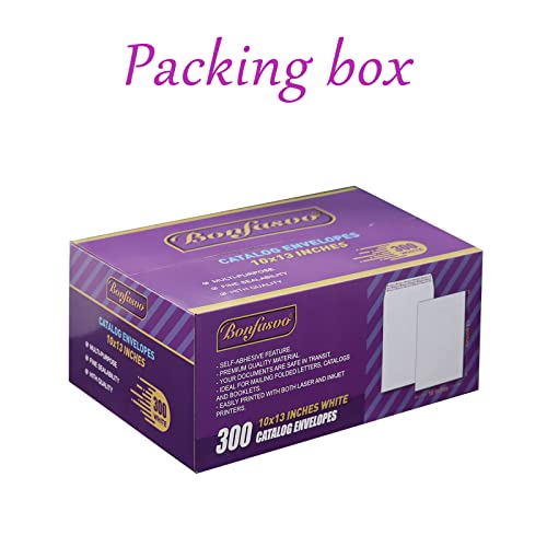 Bonfasvo 300 Pack 10X13 White Catalog Envelopes Peel & Seal Security Mailing Envelopes 120Gsm Kraft Paper Self Seal Envelopes For Invitations Papers Photos Documents Pictures Papers Files #TOP4