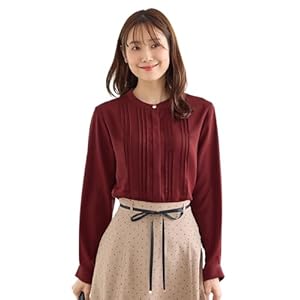 トップス 大きいサイズ オフィス きれいめ 再生ポリエステル スタンドカラー レディース Honeys ハニーズブラウス 6730610061