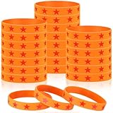 Vinsot 24 Pcs Hawaiian Theme Silicone Wristbands Bracelets Anime Theme Rubber Bracelets Cartoon Design Birthday Party Supplies Multicolor Silicone Stretch Wristbands (Star)