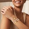MPRAINBOW Womens Stackable Floral Bracelets, 3Pcs 18K Gold Plated Bracelet,Stainless Steel Bangle Chain Non Tarnish, Bracelet Set Trendy Jewelry,Christmas Valentines Birthday Gift for Girlfriend #2