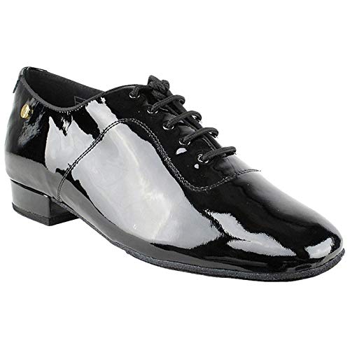 Very Fine Men's Ballroom Salsa Coaching Dance Shoes CD1427DBEB Double Sole Dance Shoes (Bundle of 5), Black Patent 8.5 M US Heel 1 Inch