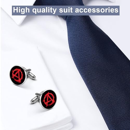 Anarchy Symbol Cufflinks for Men Women Cuff Studs Business Suit Shirt Jewelry Accessories4