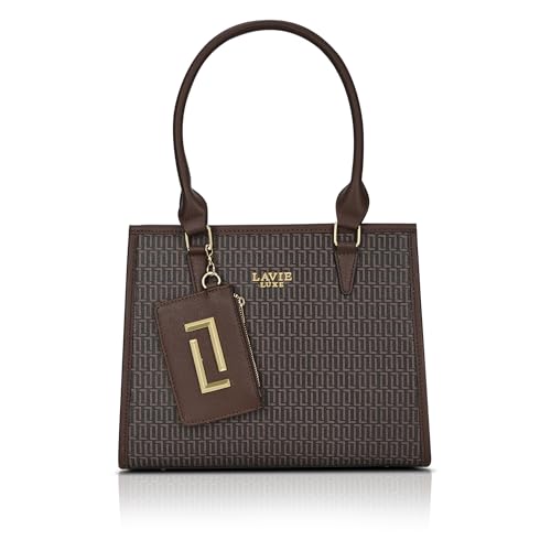 Image of Lavie Luxe Women's Monogram Quad26 Medium Tote Handbag | Tote Bag For Work | Ladies purse | Stylish Shoulder Bag | Gift For Women
