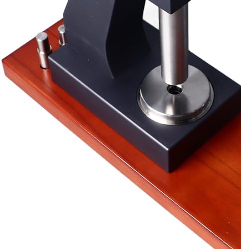 Professional Watch Press Tool Set with Wooden Base - 4 Interchangeable Press Heads & 2 Chassis for Precision Watch Repair & Maintenance, Essential Watchmaker Kit