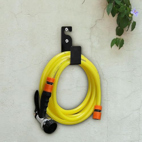 Image of NYALA 4 Pcs Heavy Duty MS Garden Hose Hanger, Hose Pipe Stand, Wall Mounting Hose Holder, Rust-Resistant Watering Pipe Stand, Hook for Backyard and Outdoor (4)
