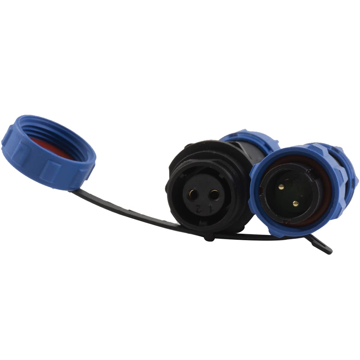 COMOPEZ 2pcs SP13 2pin Waterproof Power Aviation Connector Male Female Plug Socket Connector Cable Wire Outdoor Underground Electrical Junction Box for Industrial Medical Equipment (2Pin)