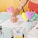 SBYURE Pom Pom Ballpoint Pen 4 Pack Heart Shape Puffy Pens Fluffy Pen for Girls Colorful Fuzzy Pens Ballpoint Pens for Office and Party Supplies