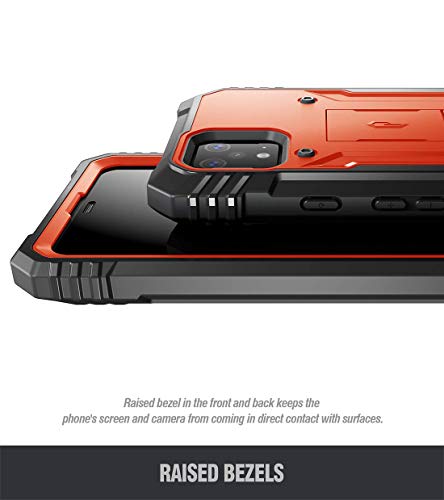 Poetic Revolution Series Case Designed for Google Pixel 4 XL 6.3 inch (2019 Release), Full-Body Rugged Dual-Layer Shockproof Protective Cover with Kickstand and Built-in-Screen Protector, Orange