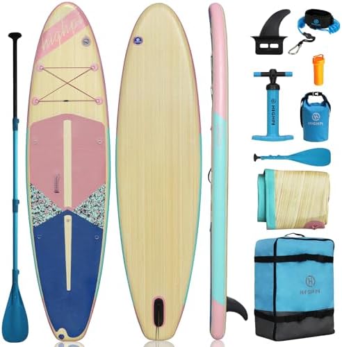 Highpi 11ft Inflatable Stand Up Paddle Board for Youth and Adults – Wide Sup with Premium Accessories, Blow Up Paddleboard for Surfing, Fishing, Yoga & More