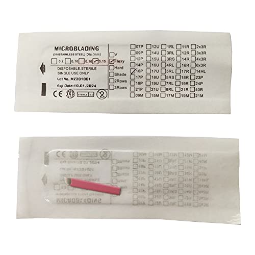 Nano fine blade 0.15MM 16Flat Microblading Needles Eyebrow Tattooing With Exp Date Lot No. Permanent Makeup Beauty