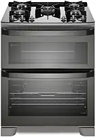 Fogão 5 bocas Electrolux Cinza Expert com Duplo Forno, Função Air fryer e Mesa de Vidro (FE5AD) 220V