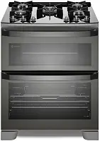 Fogão 5 bocas Electrolux Cinza Expert com Duplo Forno, Função Air fryer e Mesa de Vidro (FE5AD) 220V