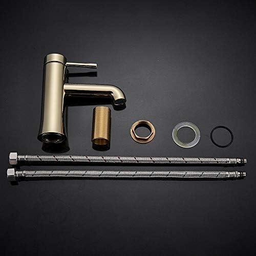 Mitigeur de lavabo eau chaude et froide en or pour vasque à poser moderne - 5