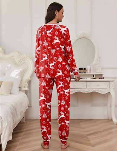 Image of Ekouaer Pajamas Set for Women Soft Comfy Pjs Sets Long Sleeve Sleepwear Loungewear S-XXL