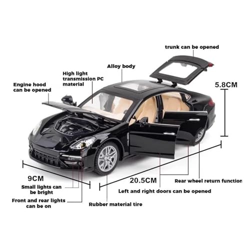 Modelo de Auto Decorativo 1:24 Panamera Rojo miniatura 4
