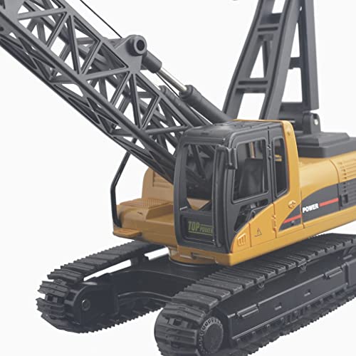 Image of Ailejia Construction Trucks Toys Crane Truck 1 /50 Scale Diecast Truck Engineering Car Metal Construction Vehicles Crane Machine Model Toy For Boys (Crawler Crane) - Kids