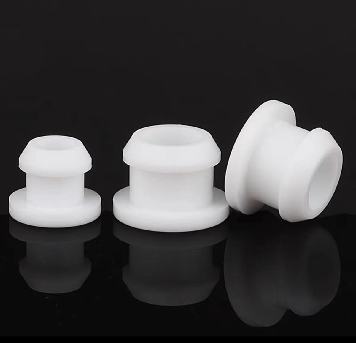 Gummi-Rohrabdeckung, Stopfenloch, 10 Stück, weiß, Schnapp-Gummidichtung, Lochstopfen, Durchmesser 4,5 mm bis 60,6 mm, Gummi-Dichtungsabdeckung für Küchenschotte, Dichtungsstopfen (58,6 mm)