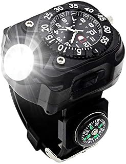 Rechargeable 350 Lumens Led Torch Wrist Light, Waterproof Watch Flashlight with Compass Tactical Flashlights