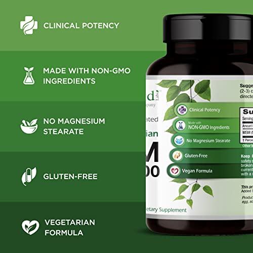 image for EMERALD LABS MSM 1000mg - Joint, Liver & Immune Support Supplement wit