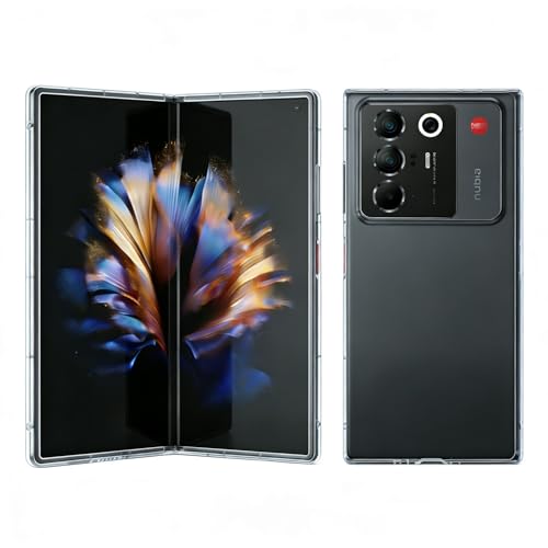 For ZTE nubia Fold �P�[�X �k�r�A �t�H�[���h �J�o�[ �ylarfbulroc�z�N���X�^���N���A ���� PC�f�� �����ɂ����� �X�����t���{�f�B�ی�P�[�X