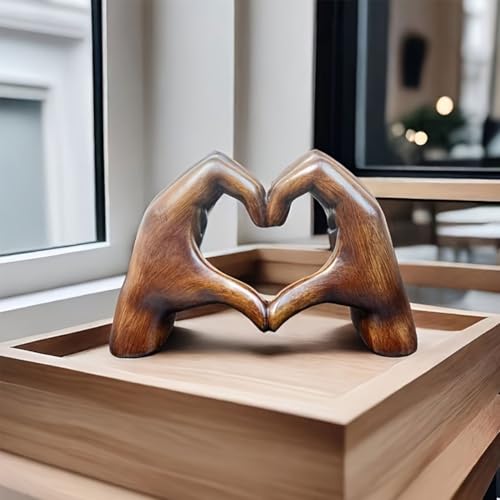 Luotts Outfany™ Eternal Heart, Heart Hands Sculpture Brown Decor, Handmade Heart Sculpture, Love Shack Fancy Decor, Eternal Heart Hands Resin Statue, Home Modern Decor Valentines Day Statue thumb #2